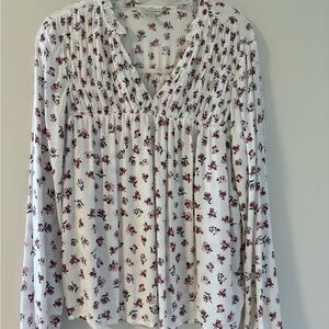 Floral White and Purple Women's Top